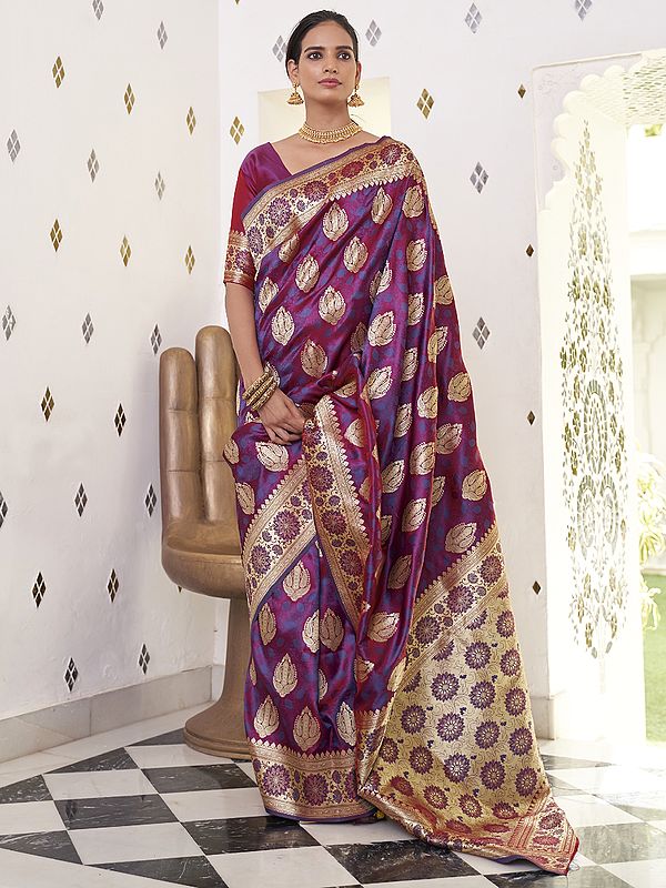 Festive Wear Double Tone Satin Silk Saree For Women With Blouse