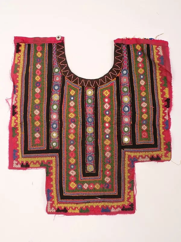 Rabari Embroidered Neck Patch for Kurti with Mirror Work