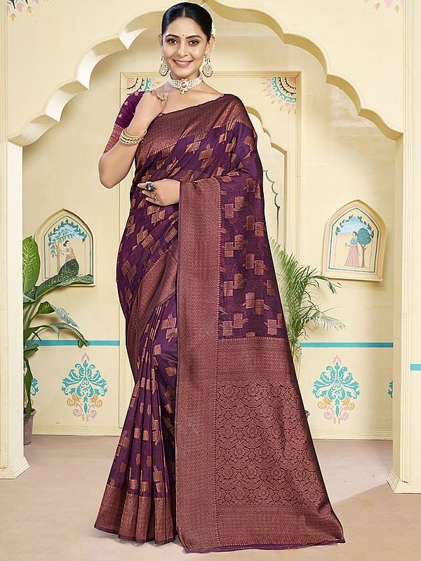 Women's Traditional Wear Cotton Saree With Contrast Border