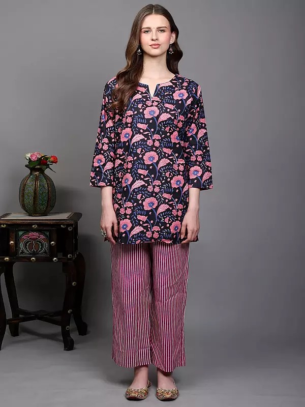 Pure Cotton Floral Printed Co-Ord Set for Evening Wear