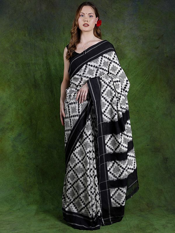 Pure Cotton Handloom Saree from Pochampally with Ikat Weave