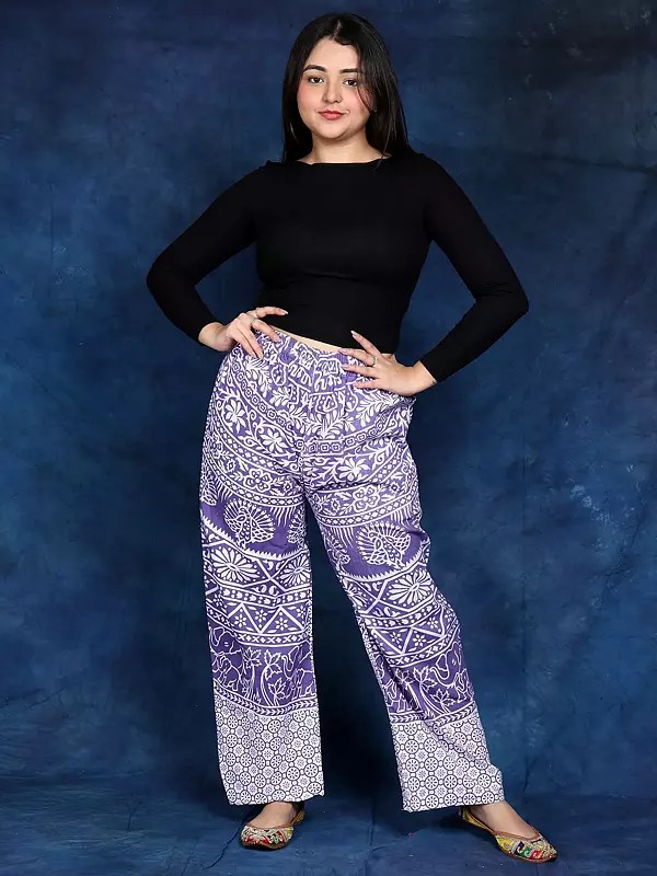 Casual Trousers from Pilkhuwa with Printed Palm Trees