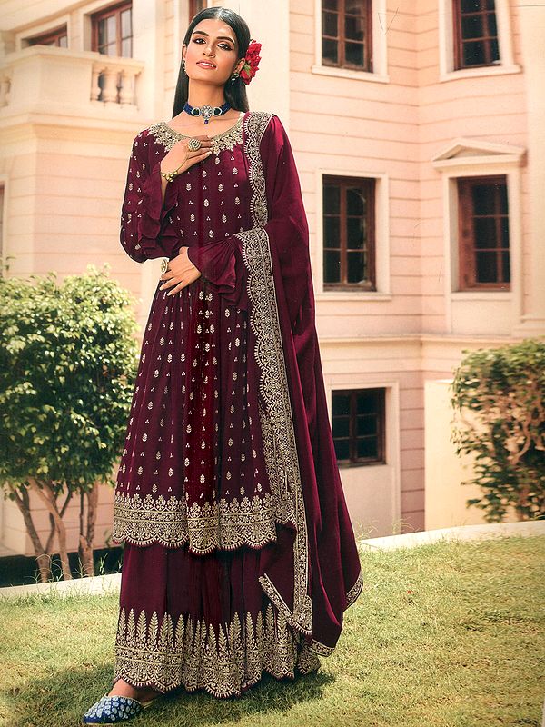 Designer Salwar-Kameez Party Wear Suit With Heavy Embroidery