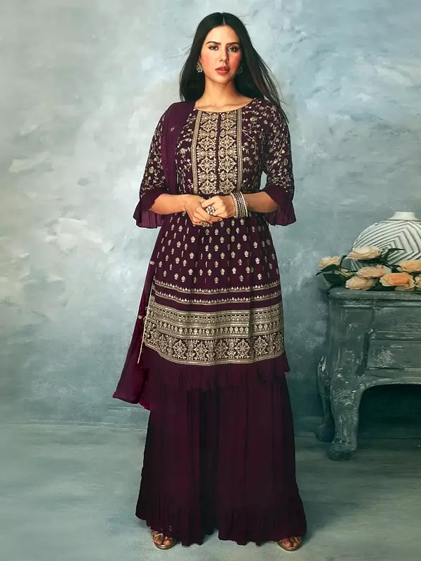 Designer Salwar-Kameez Party Wear Suit With Heavy Embroidery