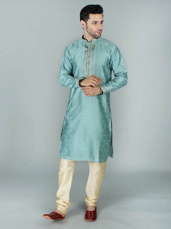 Ethnic Brocaded Kurta Pajama Set With Repetitive Weave