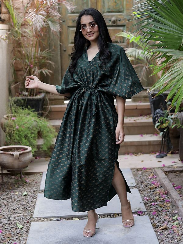 Assorted Vintage Pure Silk Tie Kaftan from Jodhpur