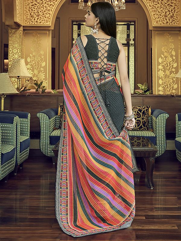 Multi Color Sarees : Buy Designer Multicoloured Sari Online