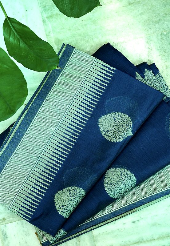 Limoges Cotton Silk Banarasi Saree With Brocaded Floral Motif