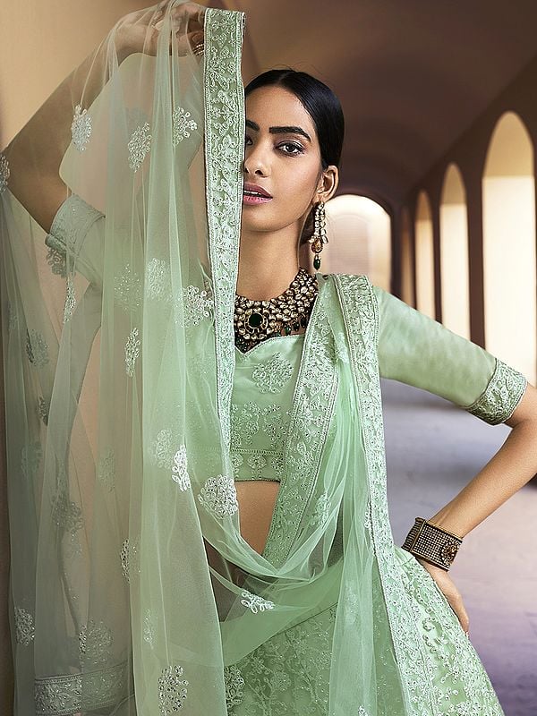 Light Green Lehengas - Buy Light Green Lehenga Choli Sets Online US UK