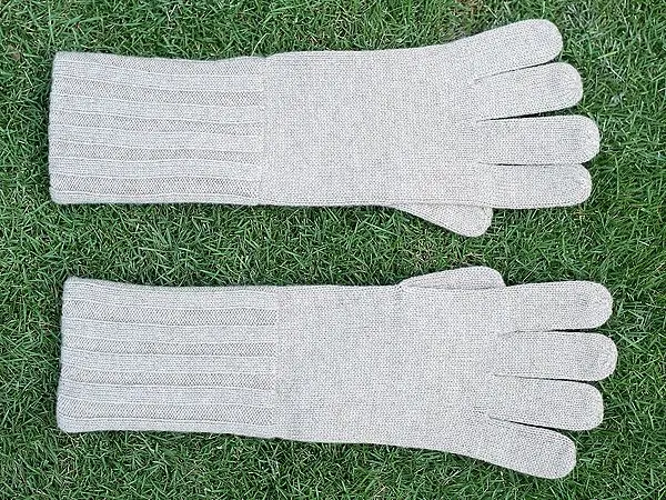 Gray Long Pashmina Gloves from Nepal