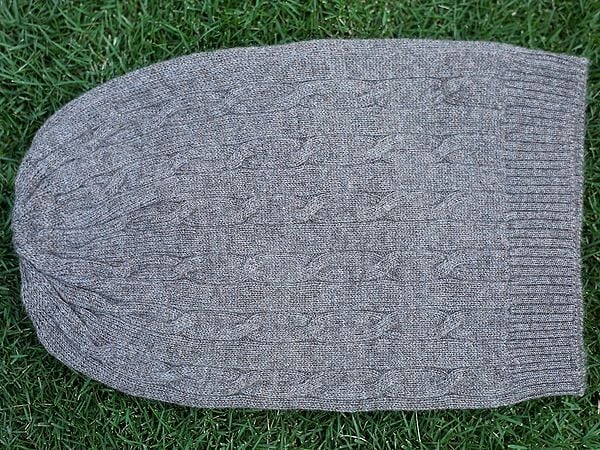 Charcoal-Gray Knitted Pashmina Beanie Cap From Nepal For Men