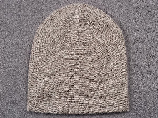 Mouse-Gray Knitted Pashmina Beanie Small Baby Cap From Nepal