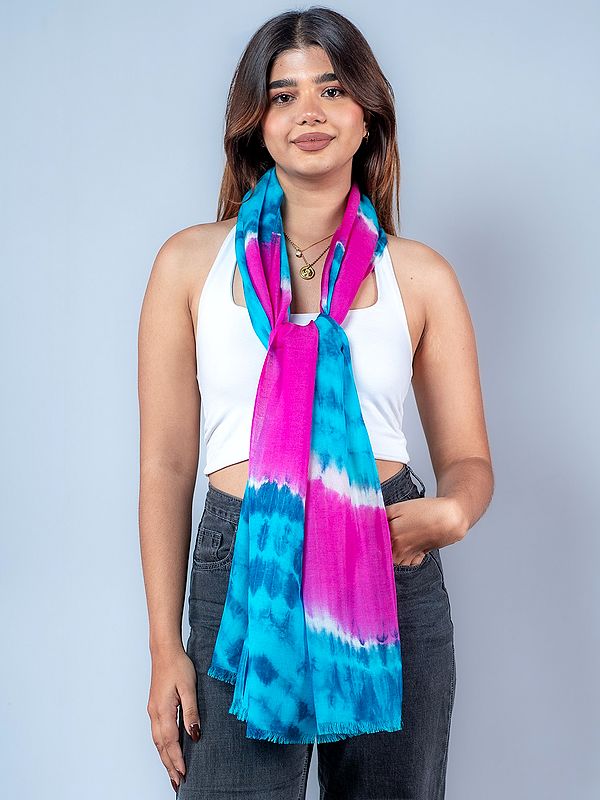 Tie-Dye Printed Pashmina Stole from Nepal