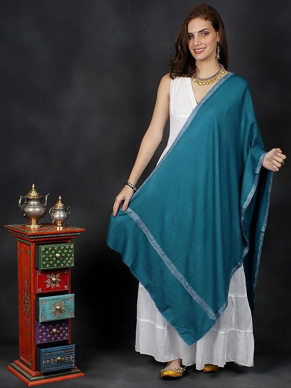 Diamond Weaved Woolen Stole with Neem Dar Sozni Hand Embroidery