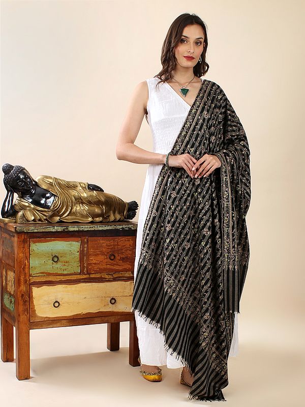 Dual-Shaded Pashmina Silk Stole from Nepal