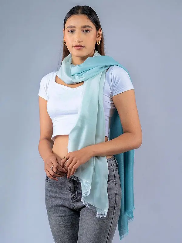 Dual-Shaded Pashmina Silk Stole from Nepal