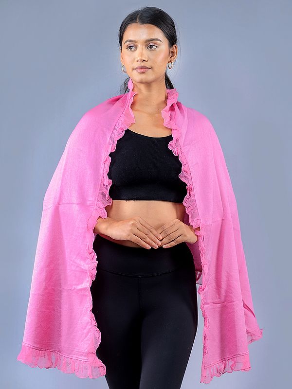 Pink Reversible Pashmina Silk Stole