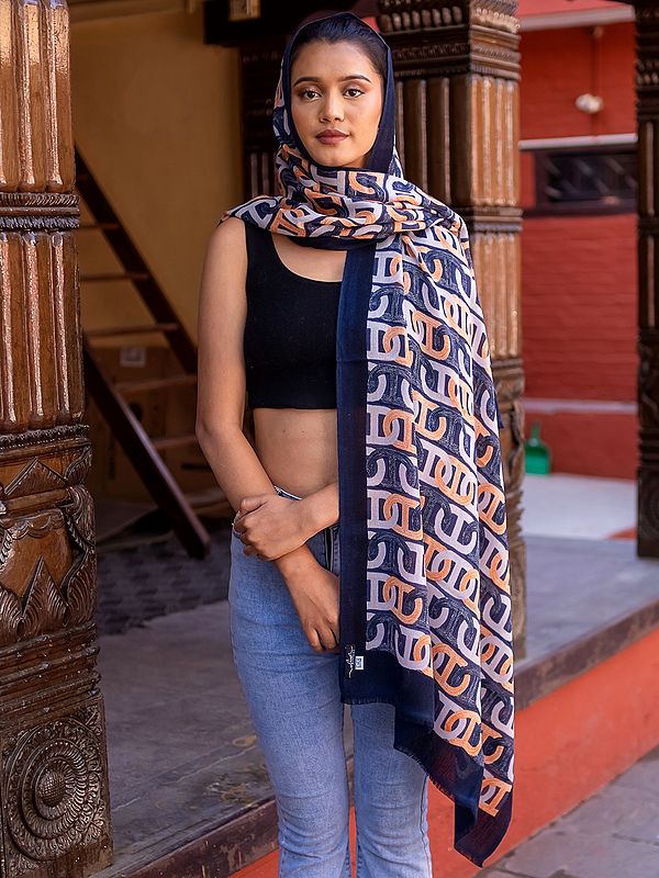 Printed Pure Pashmina Cashmere Stole from Nepal