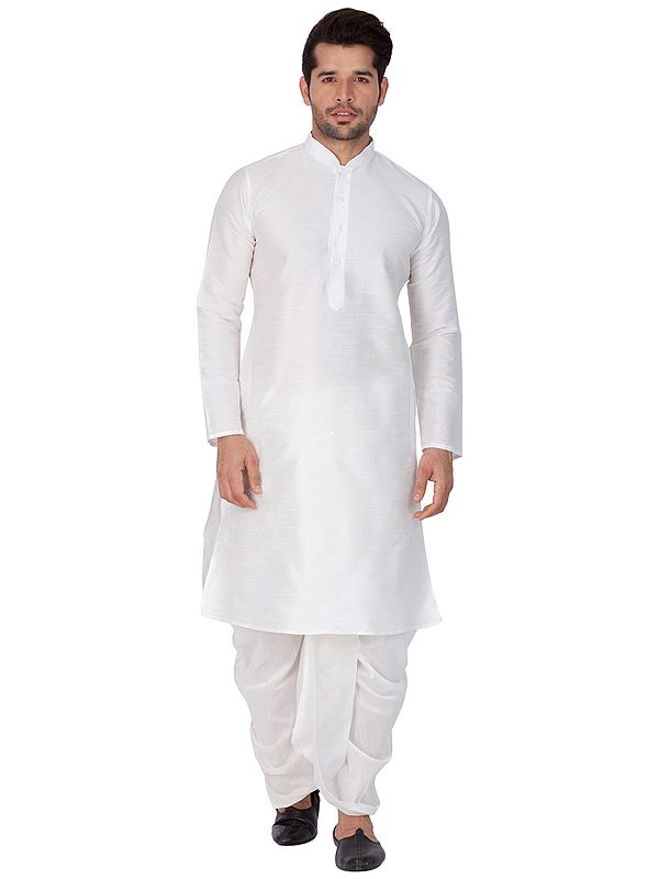 Traditional Silk Blend Full Sleeve Dhoti Kurta