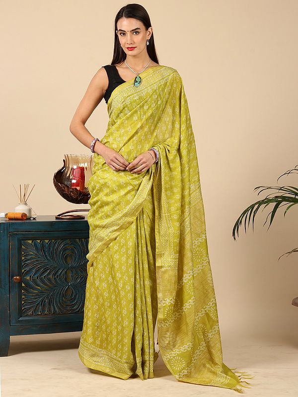 Dual Shade Pure Silk Saree with Golden Zari Woven Peacock-Elephant Motif Broad Border and Bold Aamra Motif on Pallu