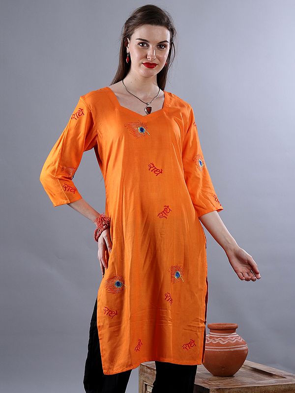 Mor-Pankh and Radhe Zari Embroidered Kurti Top