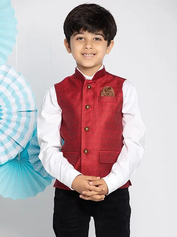 Silk Blend Ogee Pattern Modi Jacket