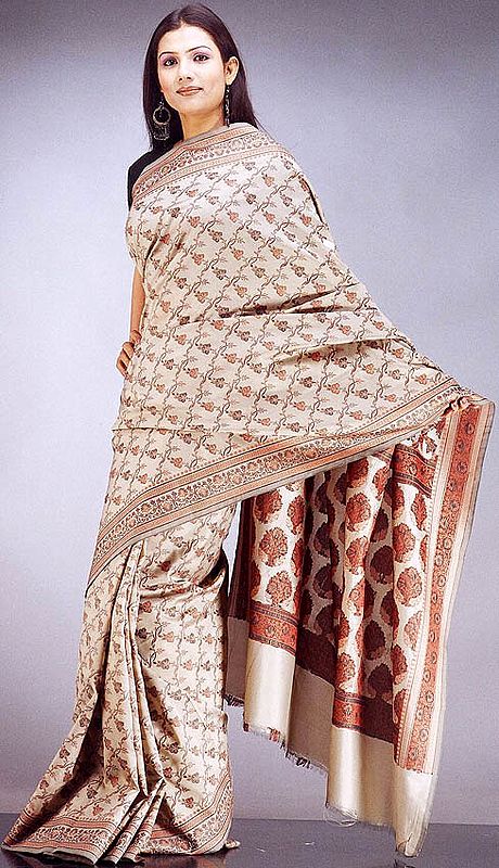Banarasi Sari Embellished with All Over Thread Weave