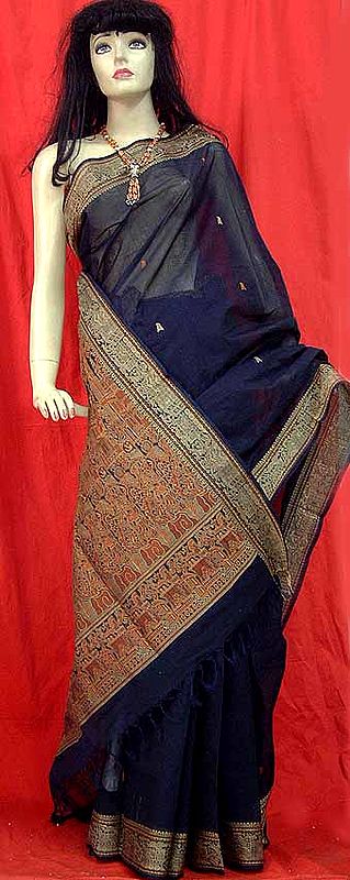 Bengal Cotton Sari with Thread Weave