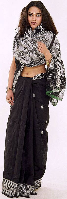 Black Baluchari Sari