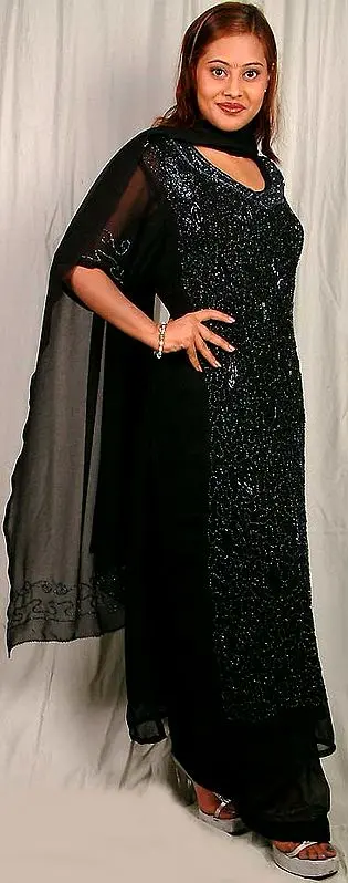Black Sequined Suit