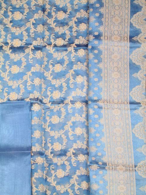 Blue Banarasi Jaali Suit