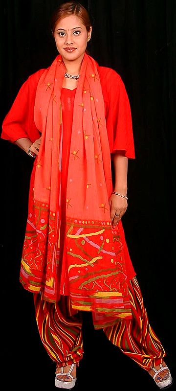 Chiffon Suit with Patiala Salwar