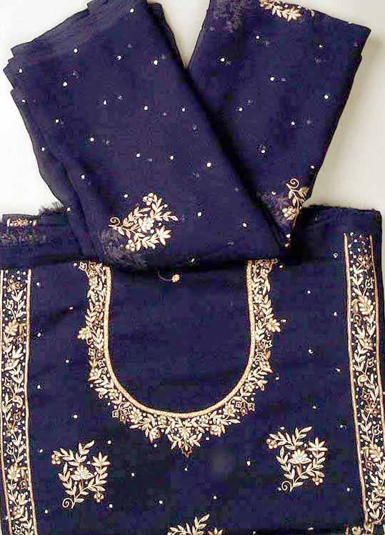 Dark-Blue Suit with Embroidery