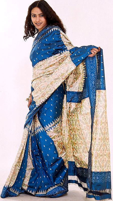 Designer Rainbow Pochampalli Sari
