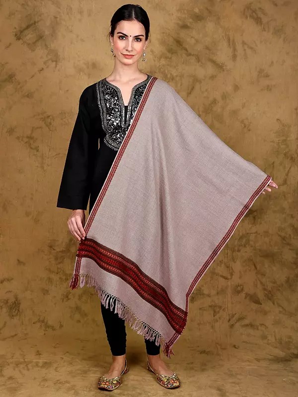 Stole from Kullu with Multicolor Kinnauri Border