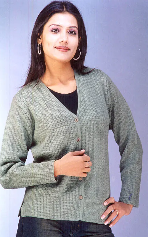 Gray Button-Front Cardigan
