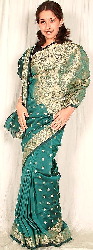 Green Banarasi Sari