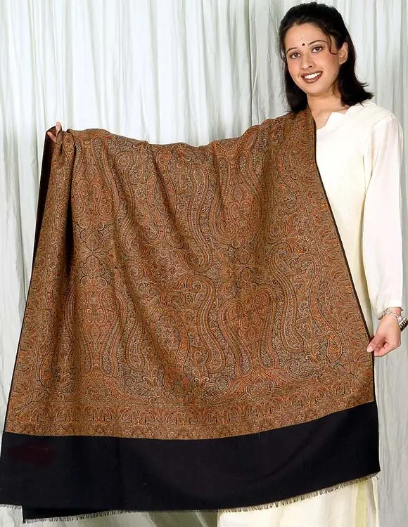 Jamawar Shawl with Black Border
