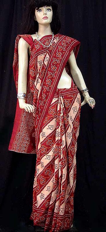 Khadi Chunri Sari