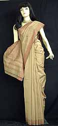 Light Brown Artificial Silk Sari With The
Ramayana Theme