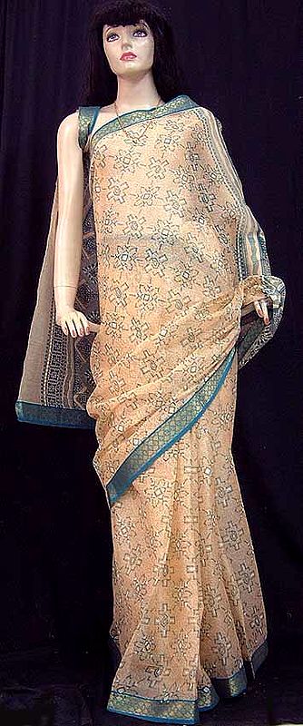 Light Cream Cotton Sari
