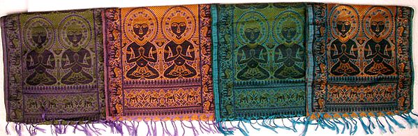 Lot of Four Gautam Buddha Scarves