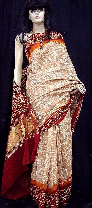 Multi Colored Tie And Dye Sari