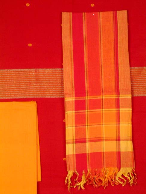 Orange and Red South Cotton Suit