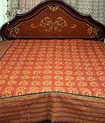 Orange Pure Cotton Bedspread