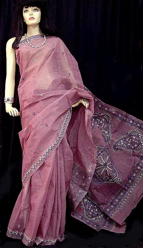 Organza Kantha Sari