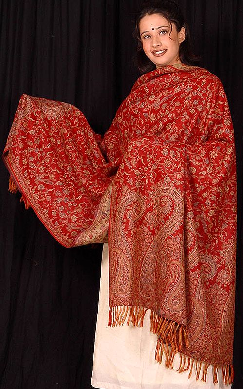 Paisley Shawl on a Red Ground