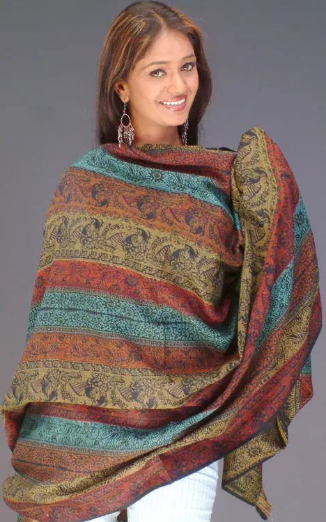 Polychrome Jamawar Shawl