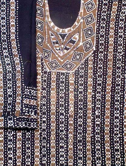 Printed Cotton Suit with Mirrir Work