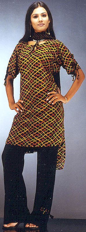 Printed Georgette Suit with Parallel Salwar